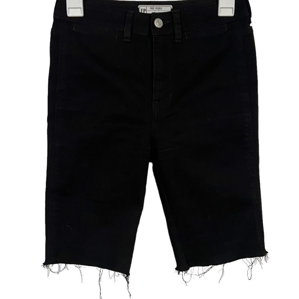 NWOT Free People Black Bermuda Length Jean Shorts
